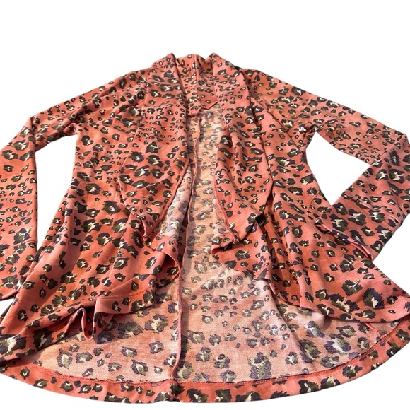 Comfort Code By Cuddl Duds Sz S Multicolor Animal Print Open Front Cardigan EUC - Picture 2 of 11